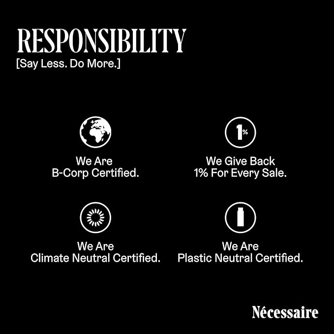Nécessaire The Body Lotion with Pump. Olibanum. Multi-Peptide Firming to Moisturize + Strengthen. 2.5% Niacinamide, Vitamin C/E + Omega 6/9. Notes of Vanilla, Fig Leaf, & Cassis Buds. 450ml/15.2 fl oz