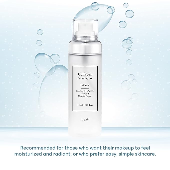 LIZK Collagen Serum Spray for Face 100ml (3.38 fl.oz) Glass Skin,easy to use, sparying at last step in skincare,body care, moisture mist, korea cosmetics