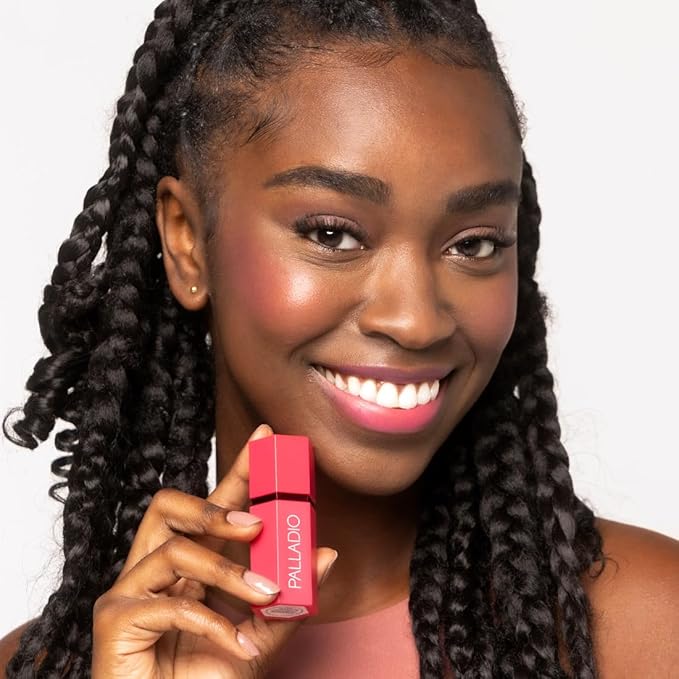 Palladio Liquid Blush for Cheeks & Lips 2-in-1 Makeup Face Blush, Weightless Cream Formula, Smudge Proof Long-Wearing Pigmented Blush, Natural Look Makeup Face Blushes, Dewy Finish, Deep Fuchsia