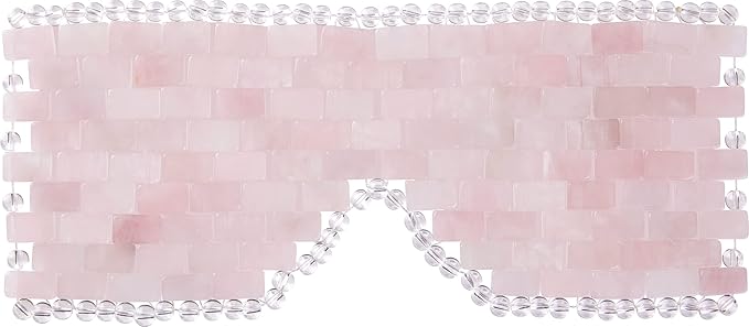 [glowiest] Rose Quartz Eye Mask: 100% Real Stone Eye Mask to improve Fine Lines, Puffiness and Irritation | For Hot & Cold Anti-Aging Therapy