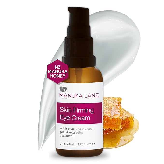 Manuka Lane Natural Eye Cream Moisturizer with Manuka Honey, Eyebright, Vitamin E, and Lanolin – Nature’s Most Powerful Defense Against Dark Circles Under-Eye Bags, Dark Circles and Puffiness