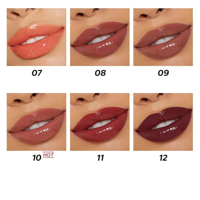 MAEPEOR Hydrating Lip Plumper 12 Colors Moisturizing Shiny Juicy Lip Balm Long Lasting Nourishing Lip Pluming Balm（Color 07)