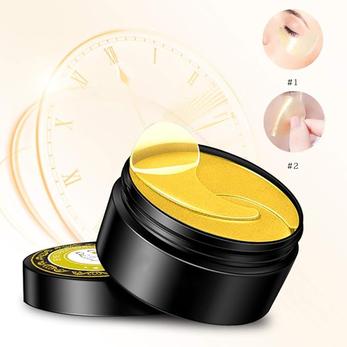 Under Eye Patches (30 Pairs Eye Gels) - Golden Eye Mask with Amino Acid & Collagen - Rejuvenating Treatment for Dark Circles, Puffy Eyes, Refreshing, Revitalizing, Travel, Wrinkles