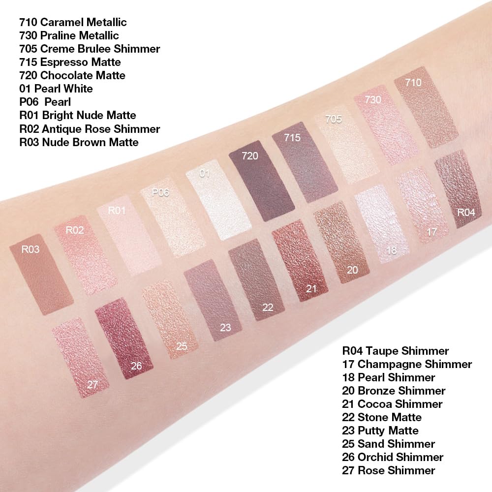 Single Cream Putty Matte Eyeshadow Palette Makeup, Natural Single Mini Instant Holographic Eyeshadow For Older Women, Sombras Crema Para Ojos, Talc, Paraben & Cruelty Free, 23
