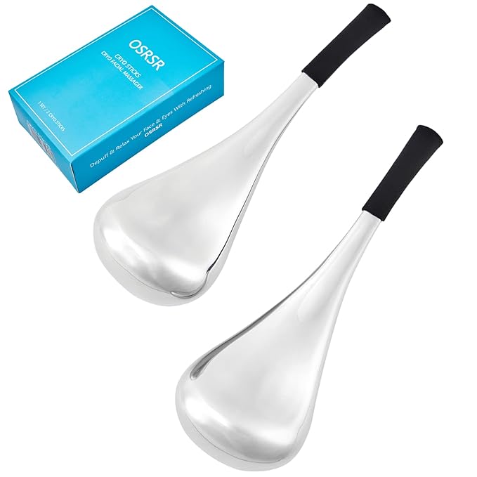 Cryo Sticks Ice Globes for Woman Face&Eyes,Unbreakable Stainless Steel Beauty Facial Massager for Gifts,Cooling Rollers Skin Care for Face Dark Circles,Puffiness& Wrinkles
