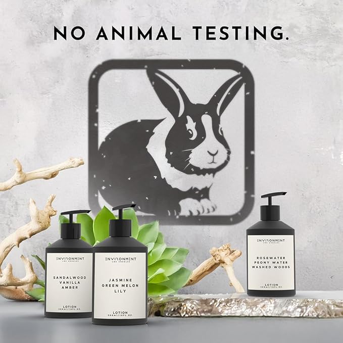 Stone Candles ENVIRONMENT Inspired by Designer Perfume IM L'Eau Lotion, 300ml Luxury Scented (Rosewater | Peony Water | Washed Woods) Bathroom Luxury, Men & Women High-End Body Hand Cream, Dry Skin