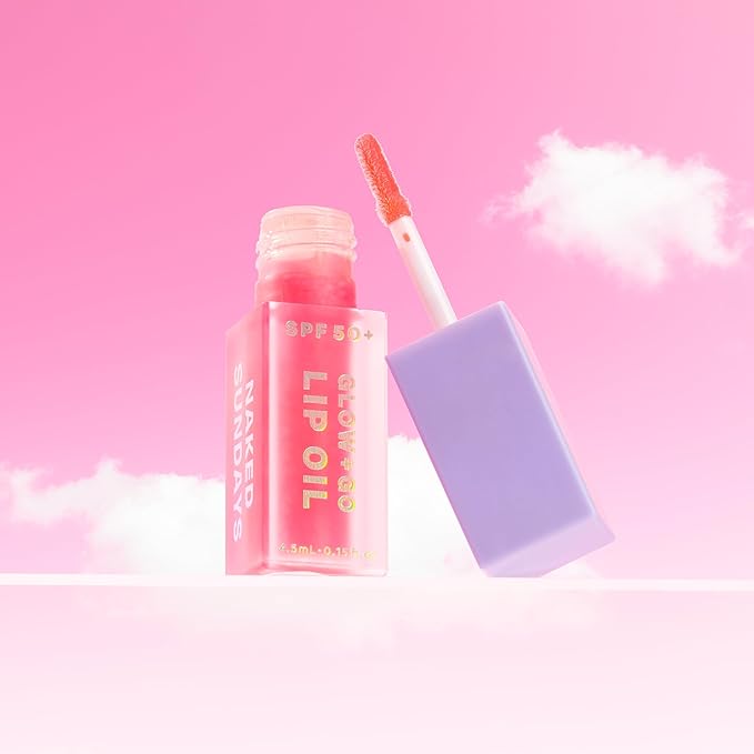 SPF50 Glow & Go Lip Oil: Lip Oil with SPF, Moisturizes and Protects Lips, 4.5ml in Watermelon