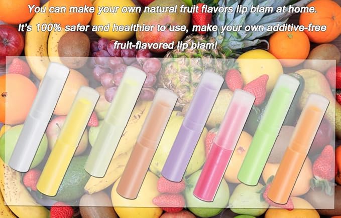 0.14oz Empty Flavored Lip Balm Container Tubes Plastic Homemade Moisturizing Lip Stick with Caps Bulk Fit for Women Adult DIY Making Supplies, 25 Count (Multicolor)