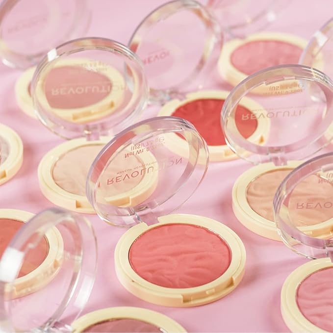 Revolution Beauty, Blusher Reloaded, Pressed Powder Face Blusher, Highly Pigmented & Long Lasting Formula, Rose Kiss, 0.26 Oz.