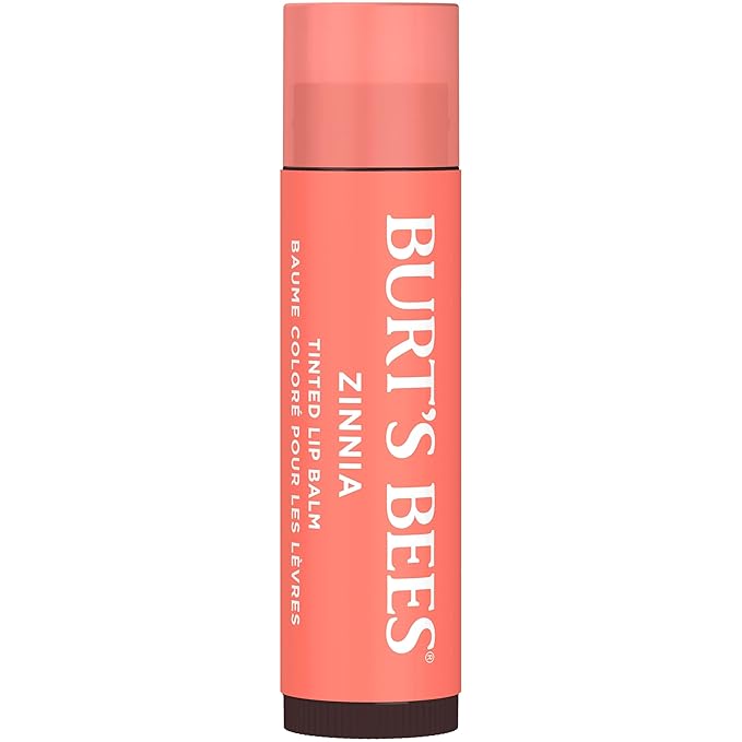 Burt's Bees Lip Tint Balm with Long Lasting 2 in 1 Duo Tinted Balm Formula, Color Infused with Deeply Hydrating Shea Butter for a Natural Looking Buildable Finish, Raspberry Zinnia (2-Pack)