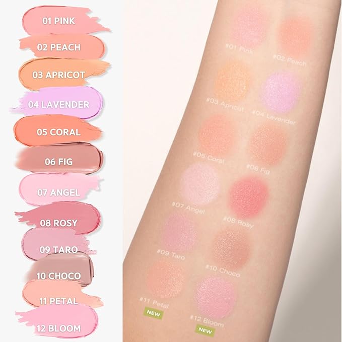 BBIA Ready To Wear Downy Cheek Cream Blush 8 Color - Creamy Blendable & Buildable Blush Dewy Texture & Matte Finish High Pigment Longlasting Lightweight Natural Face Makeup, 0.12oz (03 DOWNY APRICOT)