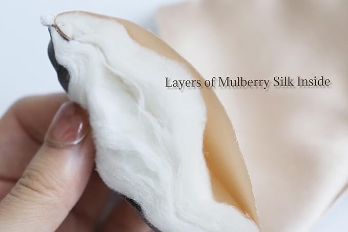 Premium Handcrafted 25 Momme Mulberry Silk Eye Mask for Sleeping (Golden Honey)