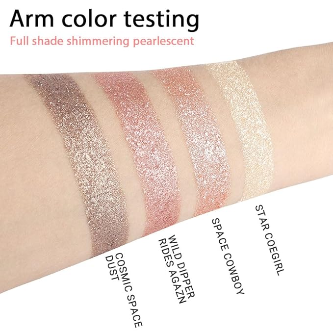 4 Colors Highlight Pink-Purple Eyeshadow Palette, SHANY Cosmetics Shimmer Eyeshadow Palette, Cruelty-Free and Vegan Formula, Glitter Shimmer Eyeshadow for Professional Makeup