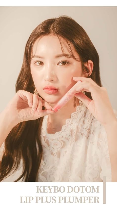 KEYBO Lip Plumper Dotom Lip Plus 16 Colors, 3 Steps Extreme Plumping Clear Lip Gloss by Essence Lip Care Oil & 16 Color Tints from Korean Makeup (01. Spring Glass)