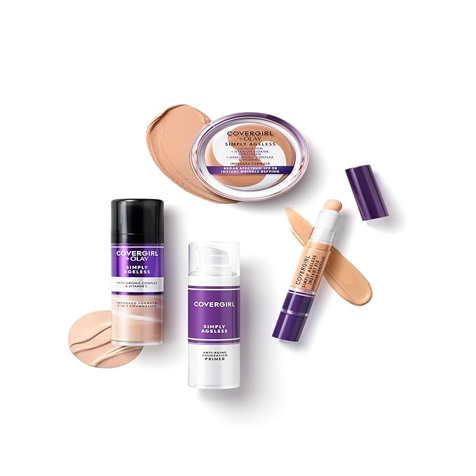 COVERGIRL+OLAY Simply Ageless 3-in-1 Liquid Foundation, Soft Honey, 1 Fl Oz (Pack of 1)