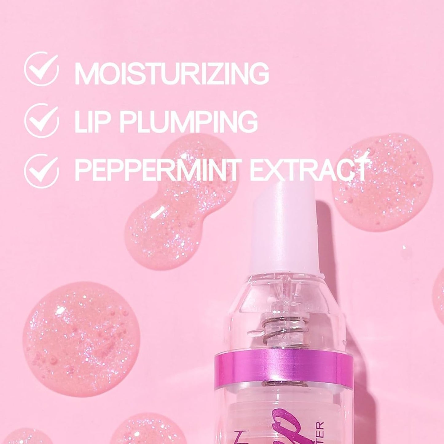 Erinde Lip Plumper Gloss, Natural Spicy Lip Plumping Booster Lip Plumping Oil, Ultra-Hydrating & Nourishing Plump Lip Plumper, Glossy Finish Fuller Lip Plumping Lip Gloss for Women Girls, 03#