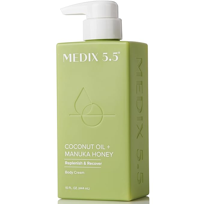 MEDIX Coconut Body Lotion + Manuka Honey Cream | Natural Coconut Oil Lotion For Women & Men | Moisturizer Cream Body Butter Skin Care Balm For Stretch Marks, Cellulite, & Dry Skin, 15 Fl Oz