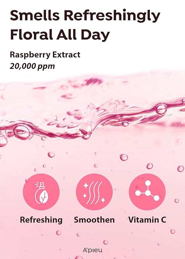 A'PIEU RASPBERRY VINEGAR HAIR MIST (3.55 fl oz) Scalp Hair Care Mist, Hair Perfume, Frizz-free, Refreshing Floral Scent All Day, Non-sticky