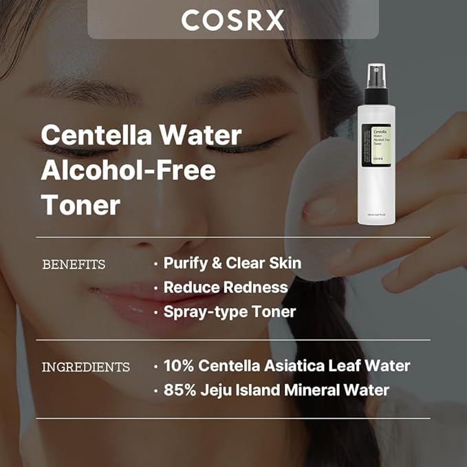 COSRX Alcohol-Free Cica Toner, 150ml / 5.07 fl.oz | Spray-type Korean Toner with Centella Asiatica for Hydrating & Soothing Redness | Korean Skin Care, Not Tested on Animals, Paraben Free