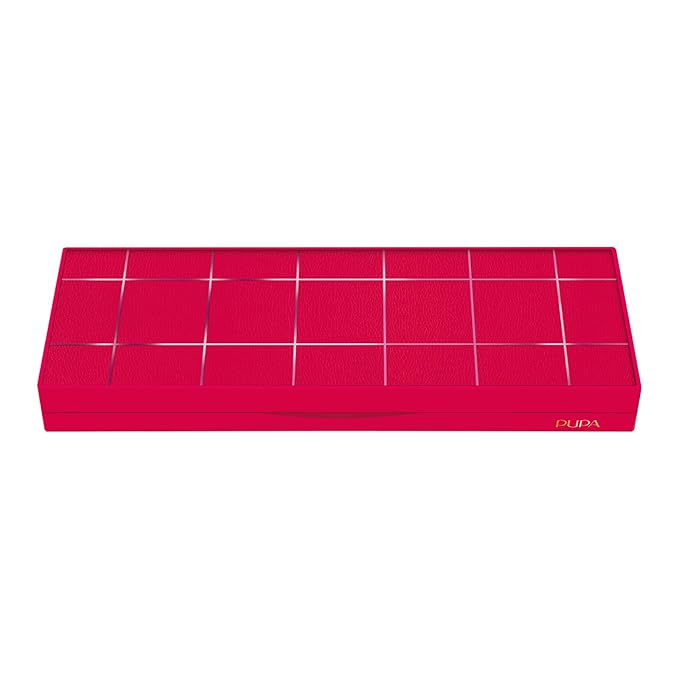 Pupa Milano Pupart S Makeup Palette, 003 Red, 0.4 oz - Versatile Makeup Kit - Blush for Cheeks - Eyeshadow - Lip Gloss - Lip Cream - Face Makeup