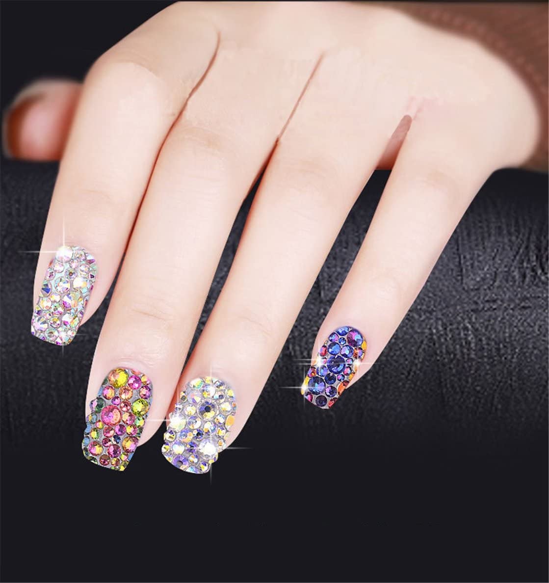 1000 Pieces SS20 5mm Flatback Rhinestones Clear Glass Round Gems Crystals for Nail Art DIY Crafts Clothes Shoes Bags （White）