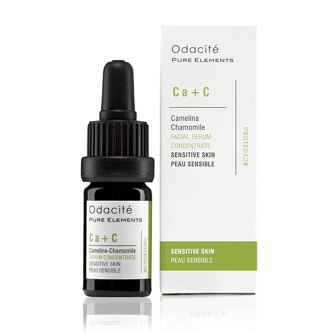 Odacité Anti Aging Serum Concentrate with Camelina + Chamomile, For Sensitive Skin Glow - Lightweight and Hydrating Facial Oil for Redness, Sensitivity & Irritation - 0.17 fl. oz