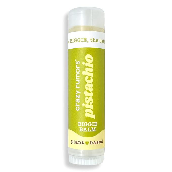 Crazy Rumors Biggie Pistachio Flavored All Natural, Plant Based Lip Balm to Moisturize and Nourish your Lips - Pistachio tube 0.6 oz (4x Larger than standard 0.15 oz lip balm)