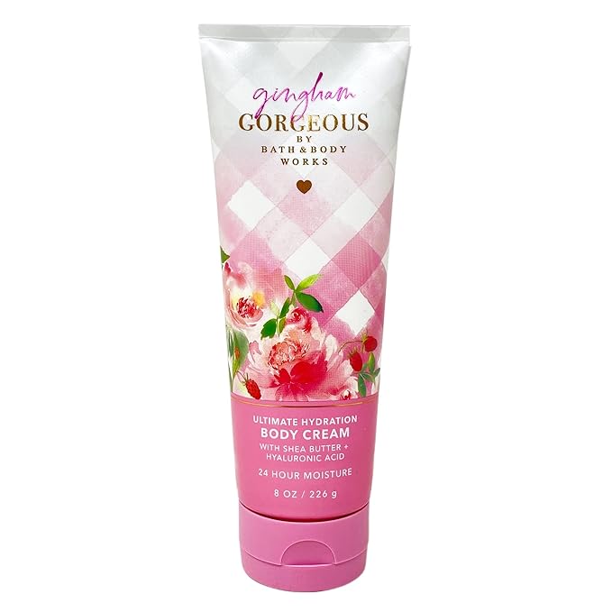 Bath & Body Works Gingham Gorgeous 3 Piece Set - Body Cream - Body Scrub - Cleansing Bar - Full Size