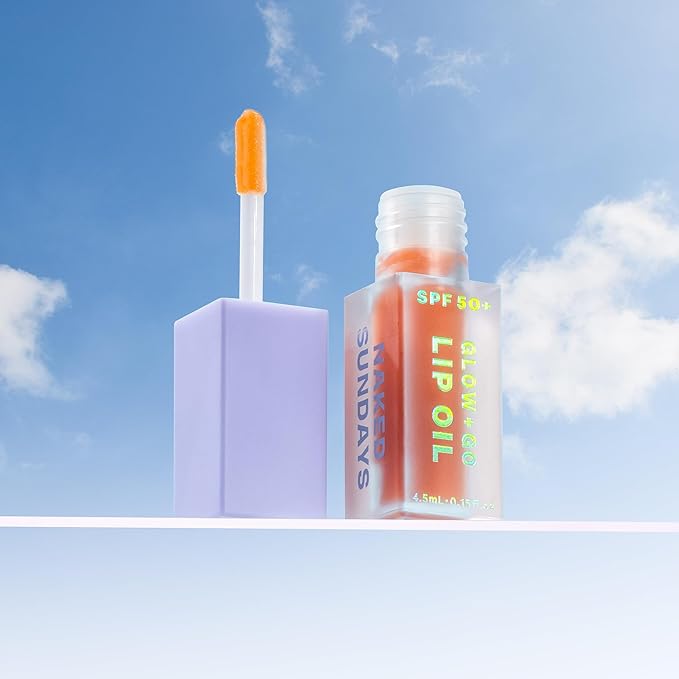 SPF50 Glow & Go Lip Oil: Lip Oil with SPF, Moisturizes and Protects Lips, 4.5ml (Salted Caramel)