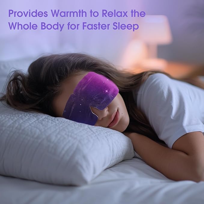 14Packs Microcurrent Heated Eye Mask for Dry Eye, Sleep Steam Eye Masks Disposable Self Heating for Warm Compress Dark Circles Puffiness Relief Fatigue Travel Essentials Gift for Women Men