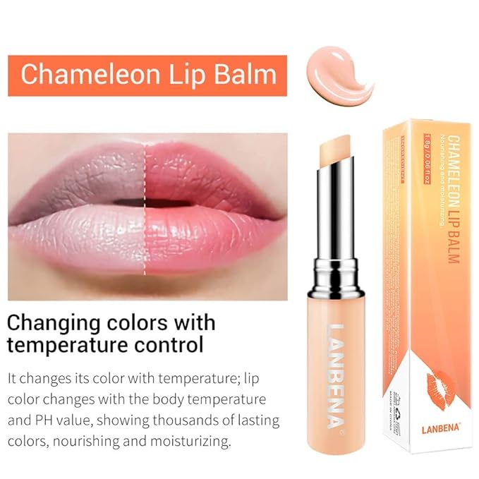 LANBENA Chameleon Lip Balm Nourishing Moisturizing Lip Care Daily Use Natural Extract Beauty Makeup Lipstick