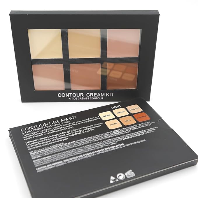 6 color Contour Cream Kit foundation mattle Sculpt Enhance Features (Light)