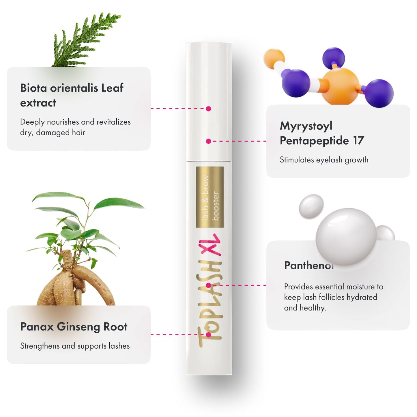 XL Lash and Brow Booster, Growth Serum with Eyelash and Eyebrow Enhancer, Promotes Stronger, Thicker, Healthier Lashes with Botanicals and Peptides - 0,2 Fl Oz(6 ml)
