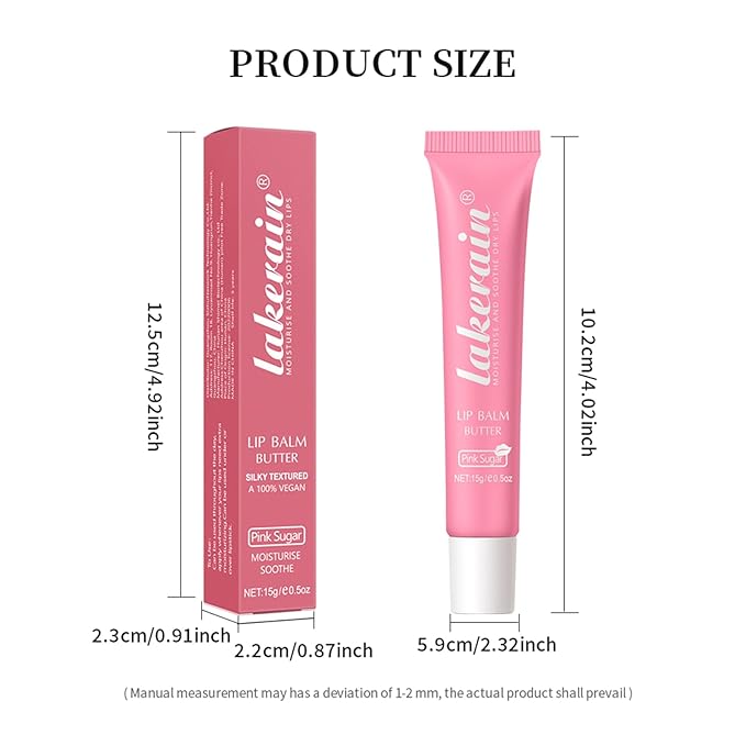 Lip Butter Balm, Day/Night Hydrating Lip Mask, Moisturizing Lip Balm Butter, Ultra-Nourishing Lip Care Moisturizer, Lip Butter Gloss Shine Lip Glow Oil Makeup#6 Pink Sugar