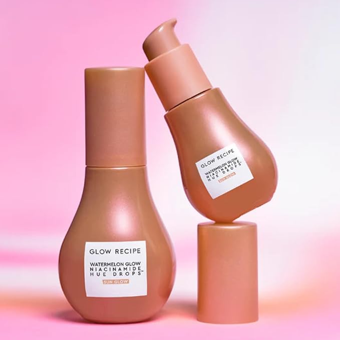 Glow Recipe Hue Drops - Mini Tinted Face Serum - Bronzing Drops to Brighten & Hydrate - Skincare Makeup Primer & Liquid Highlighter to Blur Pores for a Radiant, Even Skin Tone - Sun Glow (15ml)