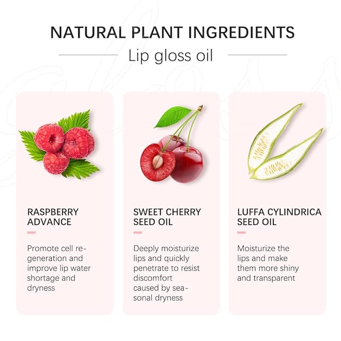 Yasovigi Hydrating Lip Oil Plumping Lip Tint Moisturizing Lip Gloss, Transparent Lip Balm Care Stick Nourishing Repairing Non-sticky, Moisture&Lighten Lip Lines (Pink + Rosewood)