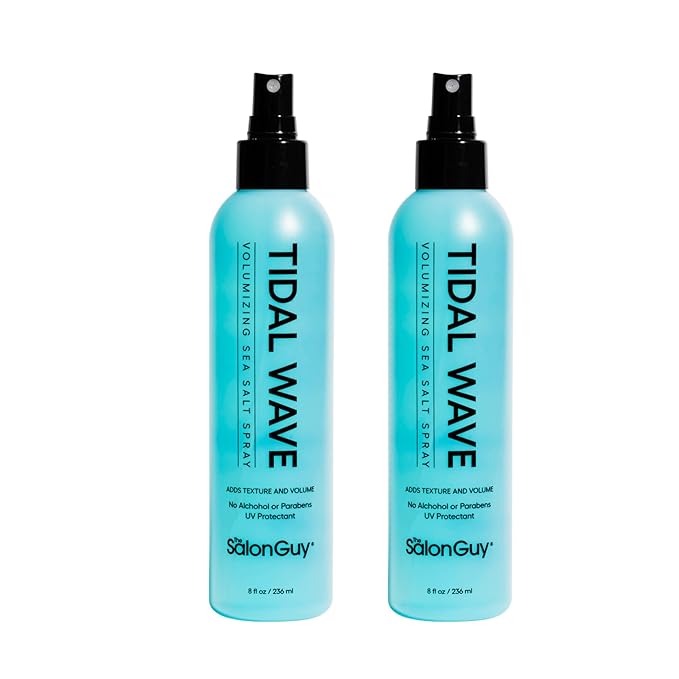 THESALONGUY - Sea Salt Texturizing Spray for Volumizing Curly and Wavy Hair, Men & Women, Beach Waves Hair Spray with Kelp & Natural Ingredients - 2 Pack