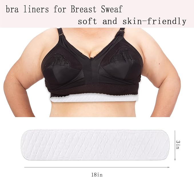 10 Pcs Under-Breast Sweat-Absorbing Cotton Pads Cotton Bra Liners for Sweating, Absorb Sweat Under Breasts