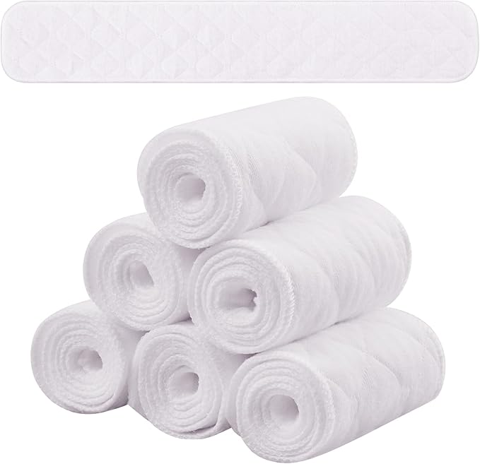 Toulite 6 Pcs Cotton Bra Liners Rectangle Under Bra Pads 3 Layer Bra Sweat Liners for Women Sweating Supplies