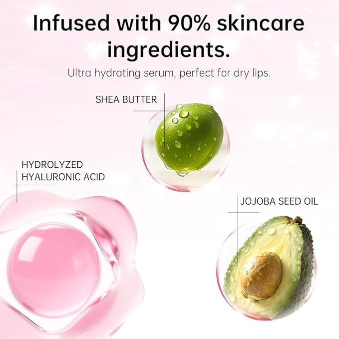 Catkin Lip Plumper Gloss, Tinted Lip Serum with Hyaluronic Acid & Jojoba Oil, Non-sticky Volumizing Hydrating Formula for a High Shine Maximum 3D Look, Plump & Soft Lips 0.12 Fl Oz - C03 Coral Pearl
