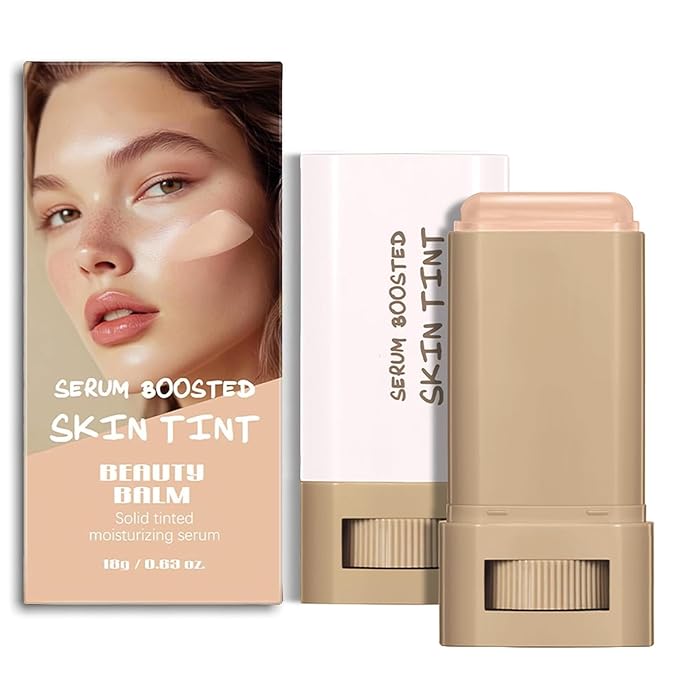 Beauty Balm Serum Boosted Skin Tint – Hydrating Tinted Moisturizer, Lightweight Solid Tinted Foundation Stick for Flawless, Sheer to Medium Coverage, Radiant & Dewy Finish, All-Day Wear (5#, 1)
