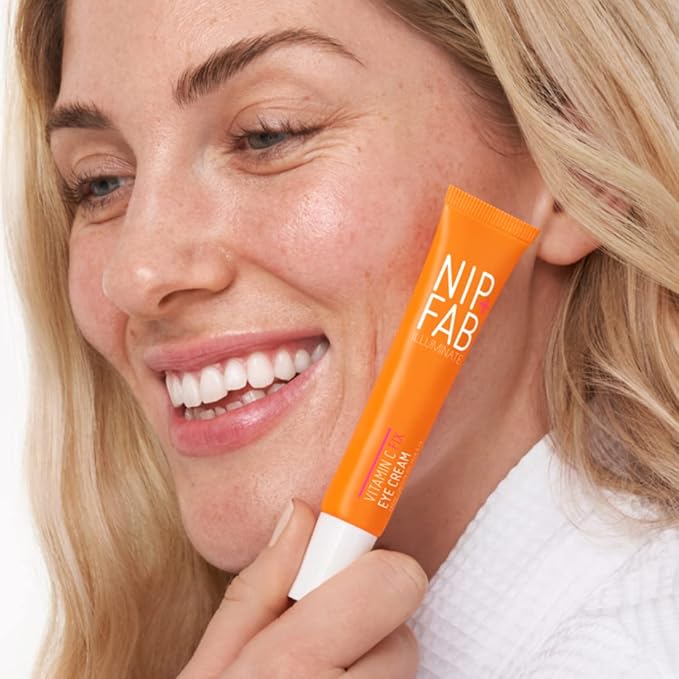 Nip+Fab Vitamin C Fix Eye Cream 10% 0.5 fl oz | with Peptides, Caffeine and Niacinamide for Smoother, Brighter Under Eye Skin | 3 Forms of Vitamin C