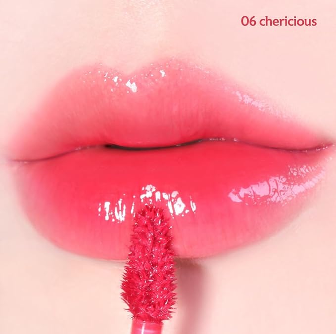 MILKTOUCH Jelly Fit Lip Tint (06 Chericious) with Cooling Plumping Effect and Water-Based Non-Sticky Texture | Long Lasting Korean Beauty Lipstain Tinted Gloss Oil Brown K Makeup
