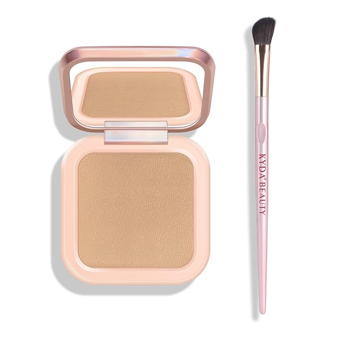 KYDA Face Sculpting Contour Palette, Natural Shimmer Smooth Contour Pressed Powder, Ultra-fine Lightweight, Easy to Blend, Multiuse Baked Contour Makeup-BRONZER