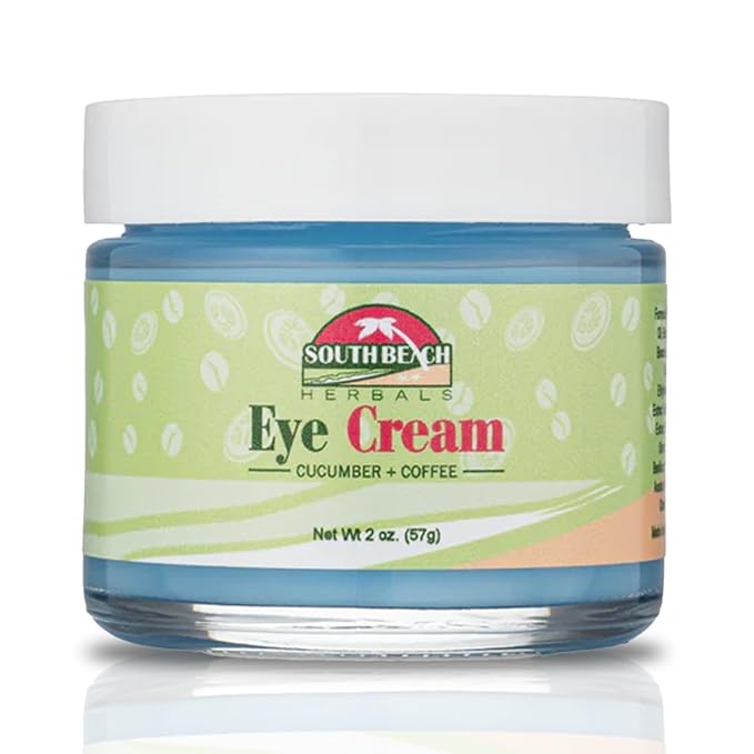 South Beach Herbals Cucumber & Coffee Anti Aging Eye Cream - Brightening and Tightening Anti Wrinkle Under Eye Treatment for Women and Men - Eye Cream for Dark Circles and Puffiness (2 oz.)
