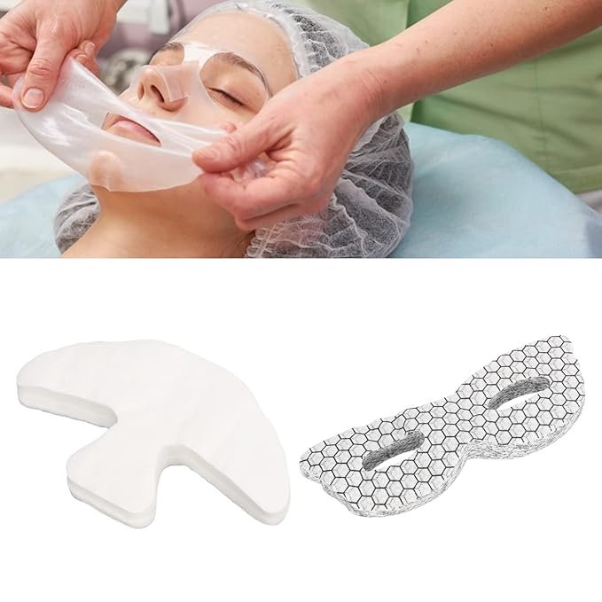 ZJchao Disposable Eye Forehead Masks, Eye Forehead Mask Paper Silk DIY Soft Disposable Hydrating Eye Care Paper Facial Eye Pads Spa DIY Clear Eye Mask Paper Beauty Sheets for Home Beauty