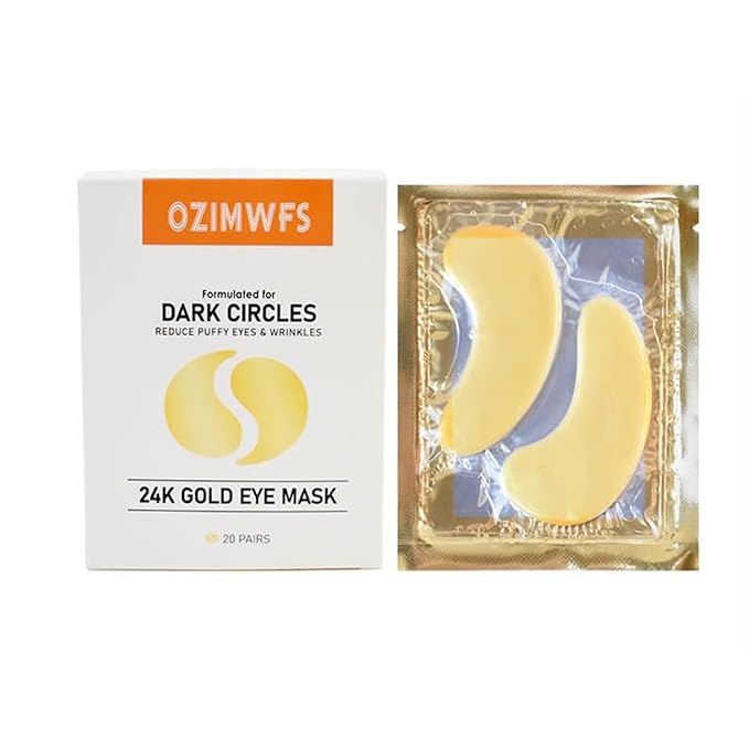 Organic 24K Gold Eye Mask with Collagen. Treatments reduce Puffy Eyes and Dark Circles Reduce Wrinkles and Fine lines