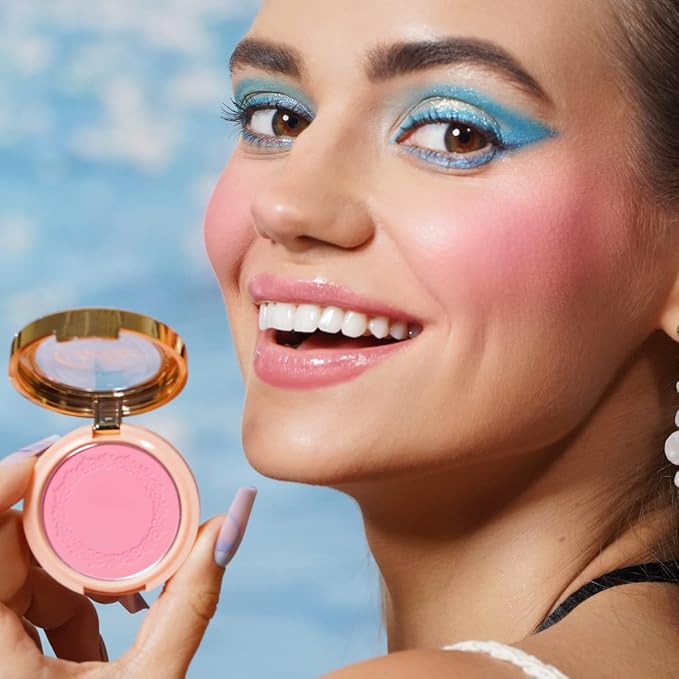 Oulac Baby Pink Blush Makeup| Highly Pigmented Cream Blush| Natural Matte Glow| Shape & Highlight Face| Cruelty-Free Vegan Blush | Pink Blush 4.8g