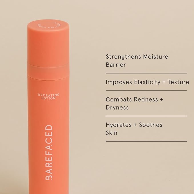 Barefaced Hydrating Lotion 1.7 Fl Oz - Oil Free, Lightweight Moisturizer with Niacinamide, Hyaluronic Acid & Ceramides - Anti-Aging, Calms Redness, and Improves Skin