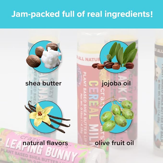 Crazy Rumors French Vanilla Lip Balm. 100% Natural, Vegan, Plant-Based, Made in USA (1-Pack)